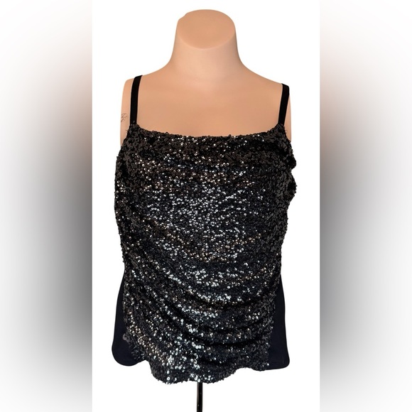 ✨ Lane Bryant NWT Black Sequin Camisole Top – Size 16 ✨ - Picture 5 of 11
